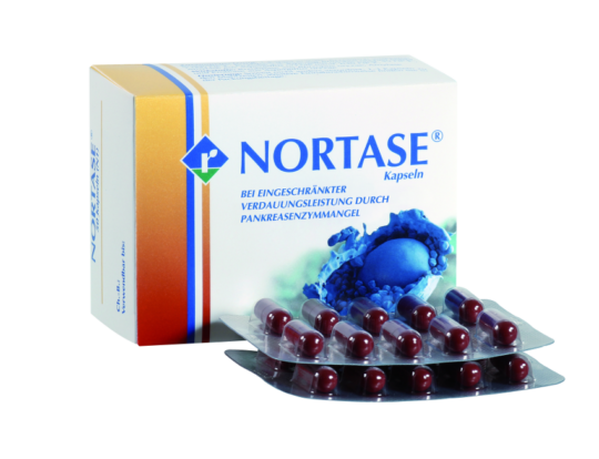 Nortase® – pflanzliche Enzymsubstitution bei exokriner PankreasinsuffizienzNeues Packungsdesign – bewährte Inhaltsstoffe