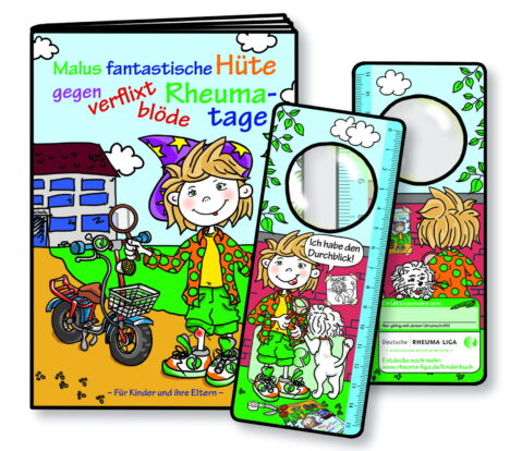 Malus fantastische Hüte gegen verflixt blöde Rheuma-Tage. Die Deutsche Rheuma-Liga gibt erstmals ein Mutmach-Buch für Kinder heraus.