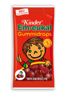 Kinder Em-eukal® erstmalig zum KauenDas Hustenbonbon mit dem leckeren Wildkirschgeschmack schmeckt und tut ab sofort auch als Gummidrops gut
