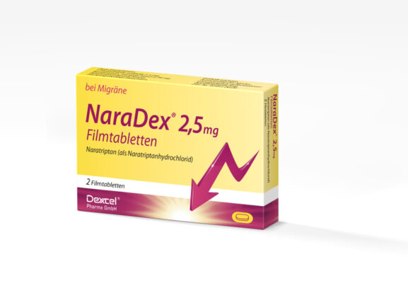 Gegen Migräne neu von Dexcel Pharma: NaraDex® 2,5 mg