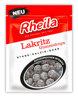 Die Rheila® Lakritz Gummidrops versprechen intensiv lakritzigen Kaugenuss