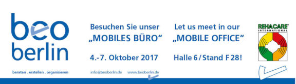 BEO BERLIN® mit „mobilem Büro“ auf der RehaCare in Düsseldorf