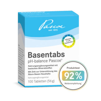 Getestet und für sehr gut befunden: 92 % Weiterempfehlungsrate für Basentabs pH-balance Pascoe®