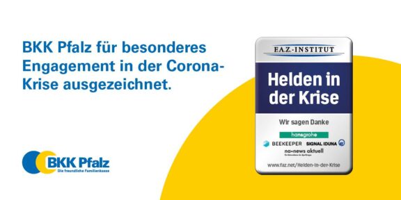 BKK Pfalz für Engagement in Corona-Krise ausgezeichnet