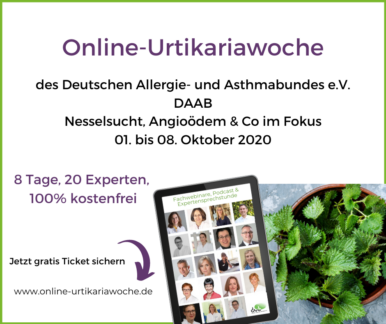 Erste Online-Urtikariawoche: Nesselsucht, Angioödem und Co im Fokus vom 01. bis 08. Oktober 2020