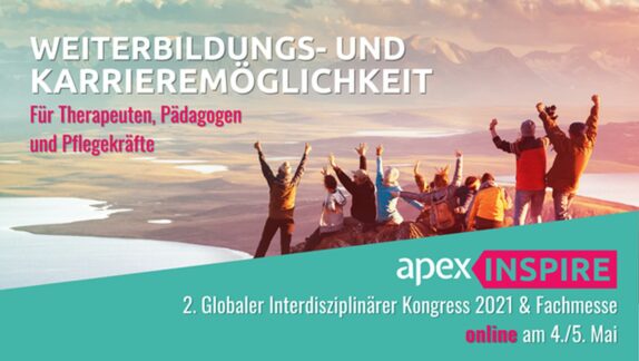 Kostenfreie Weiterbildung mit Karriere-Plus: apex INSPIRE – digitaler Kongress und Fachmesse für Therapeuten*innen, Pädagogen*innen und Pflegekräfte