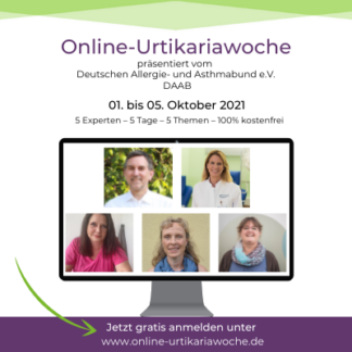 Jucken, Quaddeln, mysteriöse Schwellungen – Managen Sie Ihre Erkrankung5 Experten – 5 Tage – 5 Themen mit Workbooks und Live Events1. bis 5.Oktober 2021