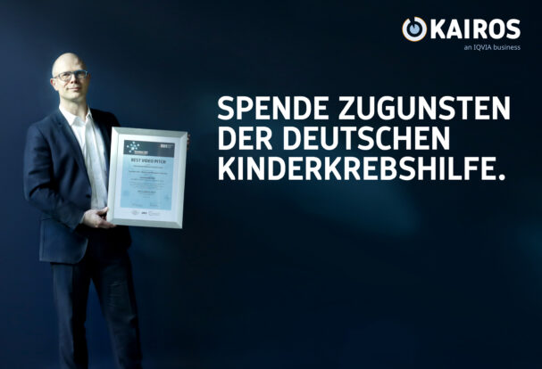 KAIROS GmbH unterstützt die Stiftung “Deutsche KinderKrebshilfe”Gewinn aus der Challenge zum besten Video-Pitch wird an die “Deutsche KinderKrebshilfe” übergeben