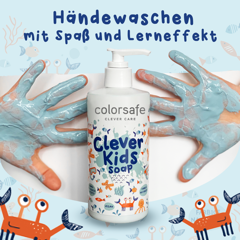 Die erste Lernseife mit Farbeffekt! Händewaschen leicht gemacht!