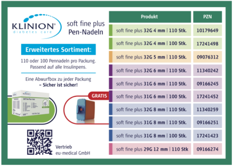 KLINION SOFT FINE PLUS Die Pennadeln mit Sicherheitsabwurfbox