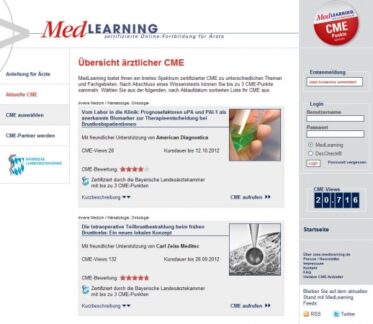 Kooperation zwischen DZKF und cme.medlearning.de im Bereich ärztliche Fortbildung