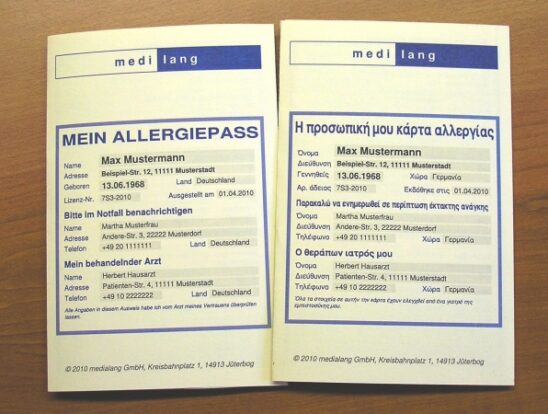 Allergiepass in 10 Sprachen  ein Tipp für reisefreudige Allergiker