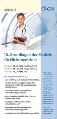 10. Grundlagen der Medizin für Nichtmediziner – schnell zurückgegebene Plätze sichern