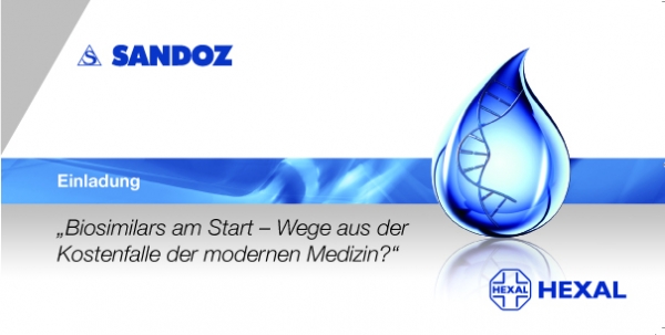 Schon angemeldet? Biosimilars am Start  Wege aus der Kostenfalle der modernen Medizin? am 27.11. in Berlin