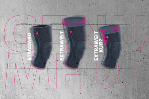 Neu: Die Kniebandage Genumedi® extraweit mit Haftband kurz