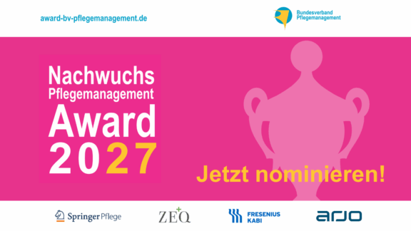 Pflegemanagement-Award 2027: Jetzt Nachwuchstalente und Führungspersönlichkeiten nominieren