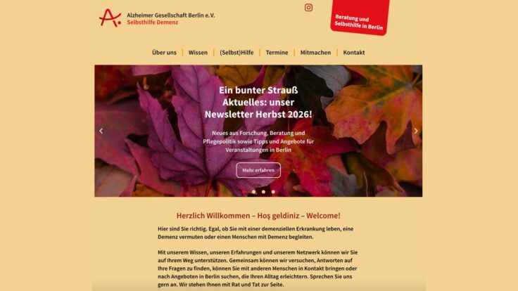 Alzheimer Gesellschaft Berlin mit neuem Online-Auftritt