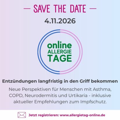 Entzündungen langfristig in den Griff bekommen: Online-Allergietag am 4. November 2026